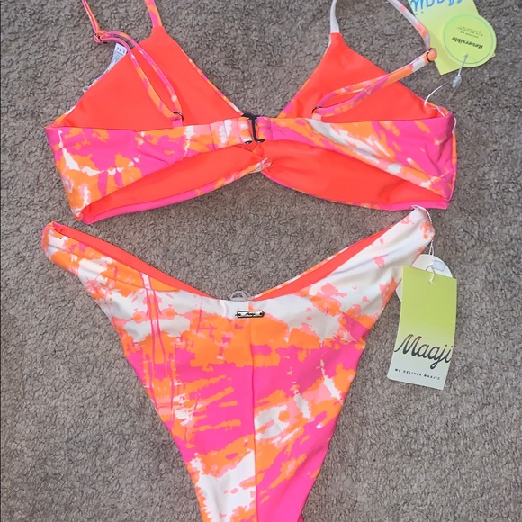 Maaji Neon Pink and Orange Bikini medium - Picture 4 of 6